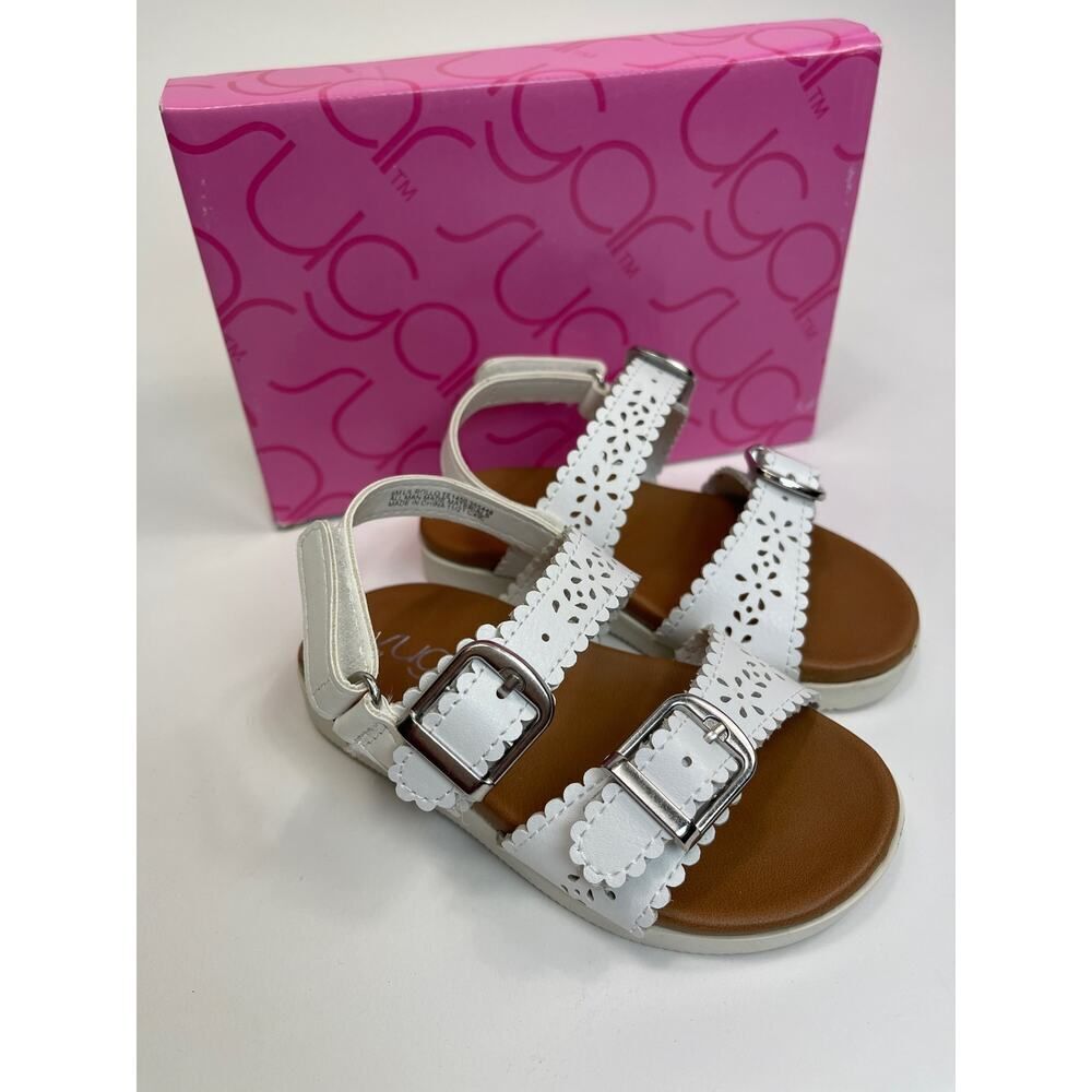 Sugar Lil Rollo White Sandals Size 6 M‎